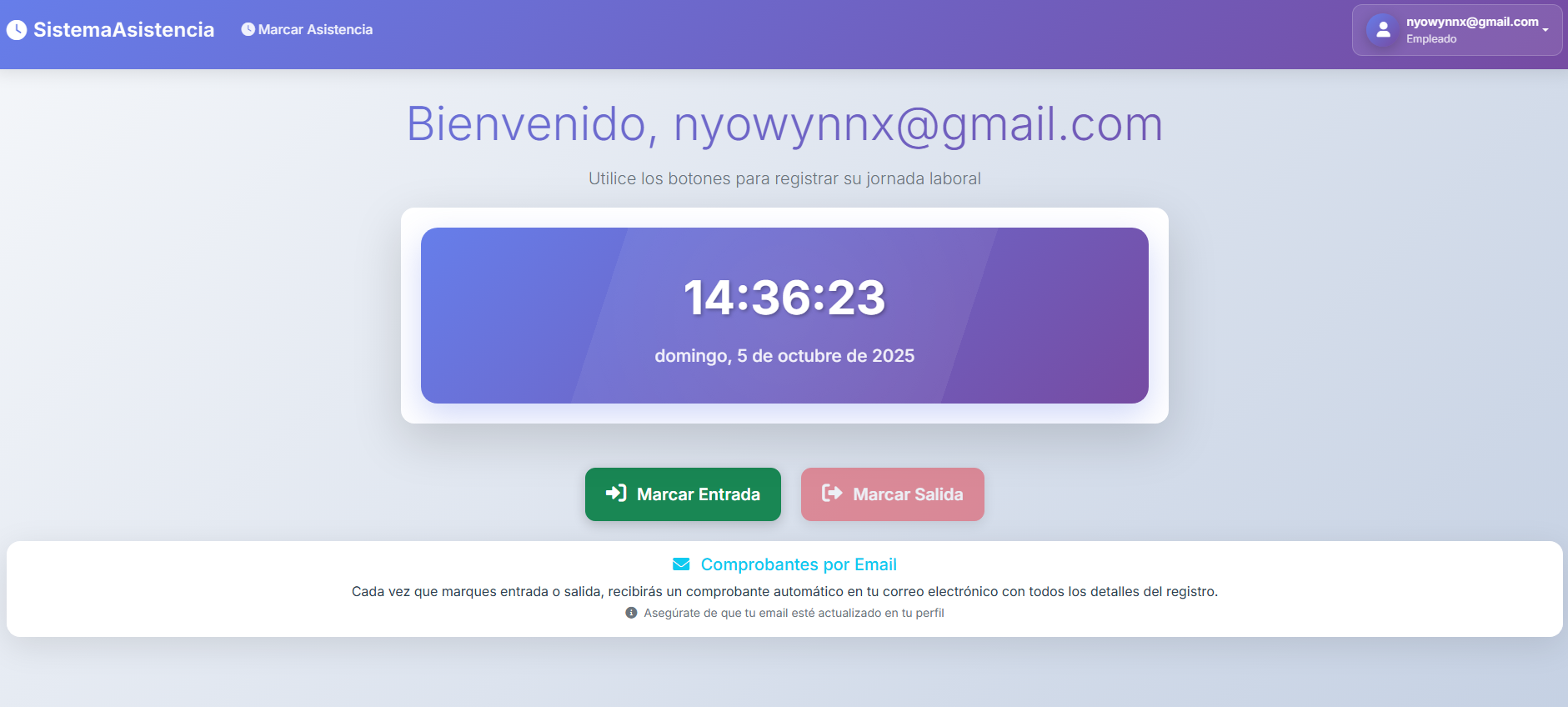 Sistema de Asistencia Screenshot